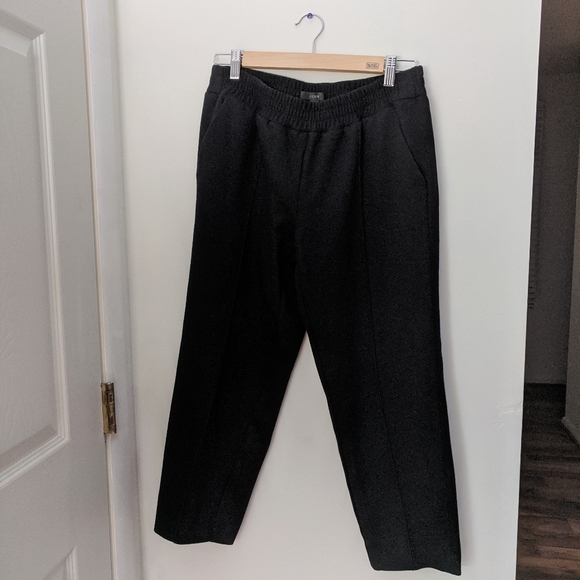 J. Crew Women's Size 6 Black Wool Blend Elastic Waist Straight Leg tapered Pants - Picture 2 of 5
